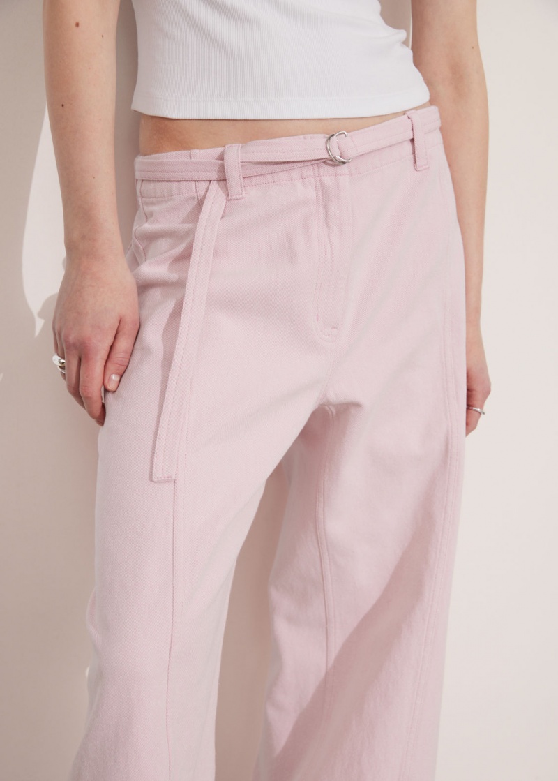 & Other Stories Relaxed Belted Trousers Rosa | NOS-SN114348