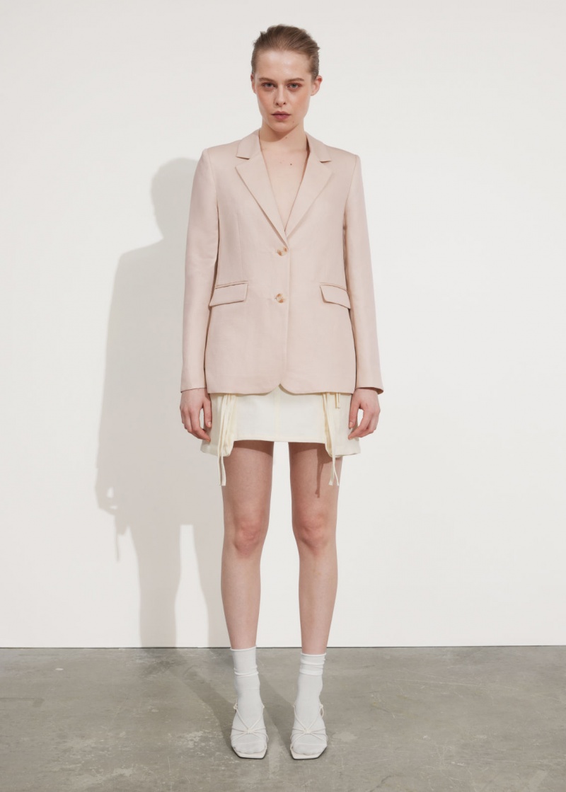 & Other Stories Relaxed Linen Blazer Beige | NOS-SN113720