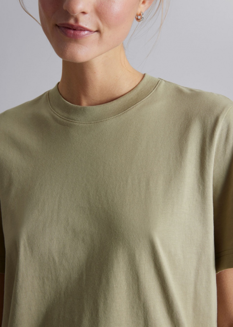 & Other Stories Relaxed T-Shirt Khaki | NOS-SN114135