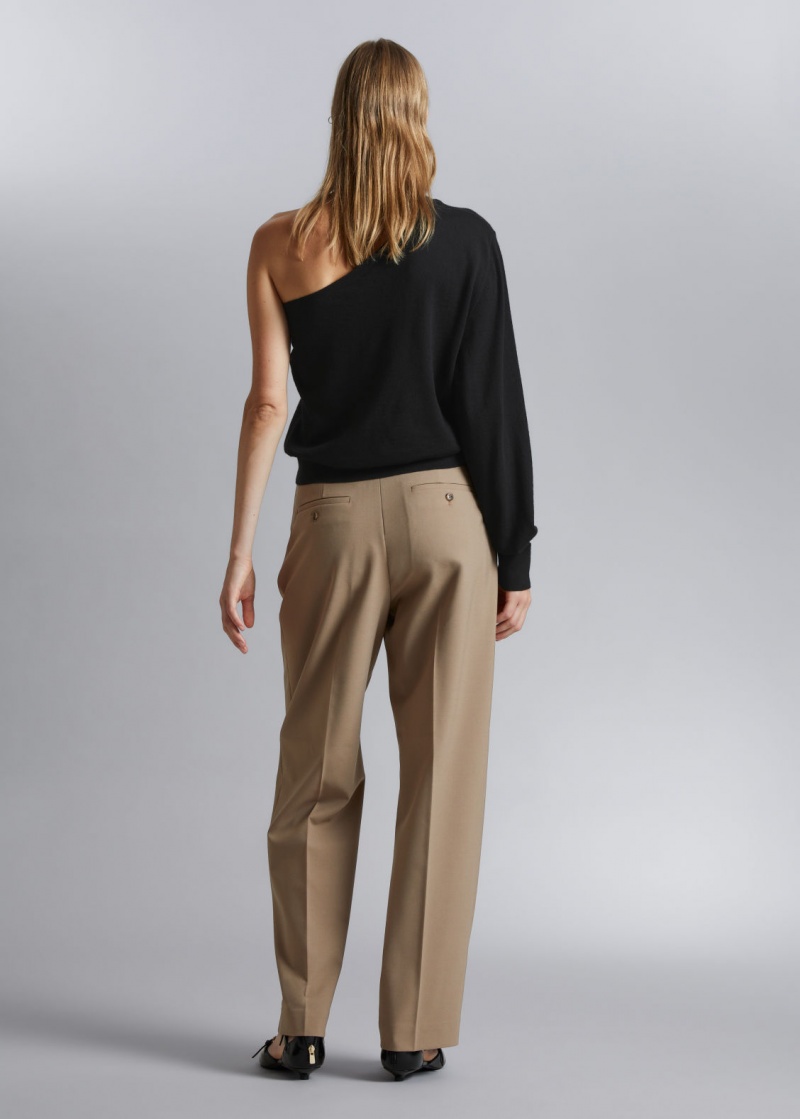 & Other Stories Relaxed Tailored Trousers Beige | NOS-SN114288