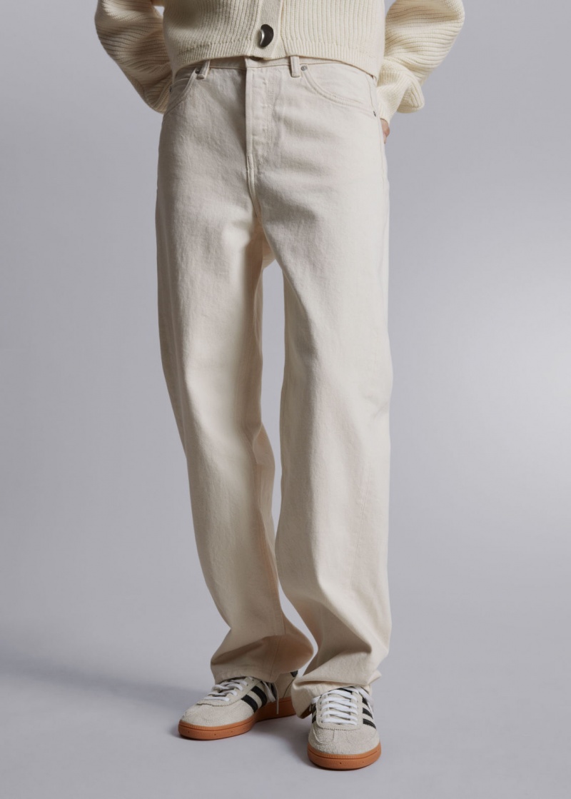 & Other Stories Relaxed Tapered Jeans Beige | NOS-SN114246