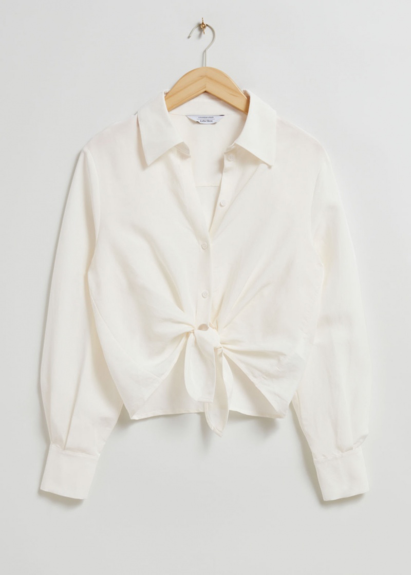 & Other Stories Relaxed Tie Knot Shirt Bianche | NOS-SN113869