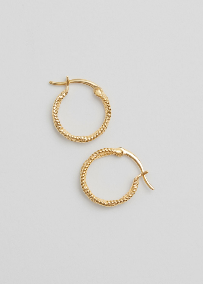 & Other Stories Rope-Twist Hoop Earrings Oro | NOS-SN114683