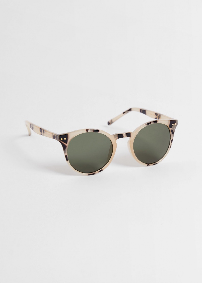 & Other Stories Round Classiche Sunglasses Beige | NOS-SN114590