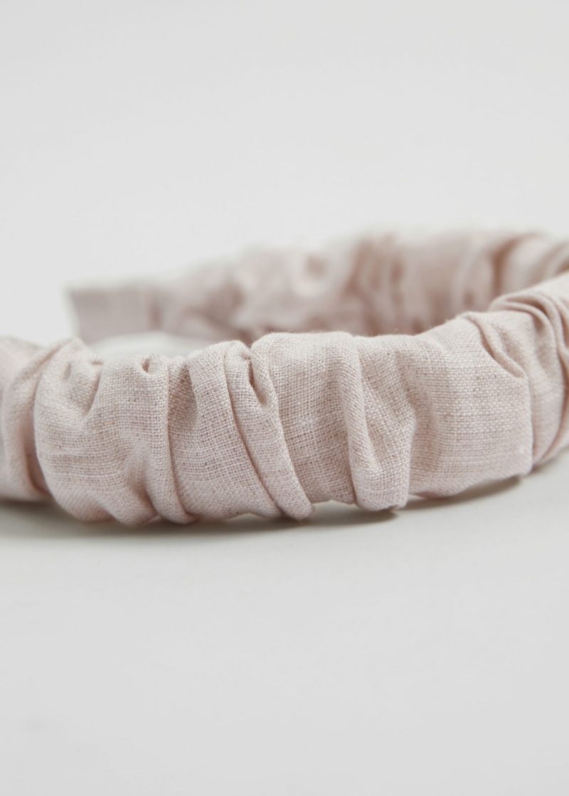 & Other Stories Ruched Linen Alice Headband Marroni | NOS-SN114658