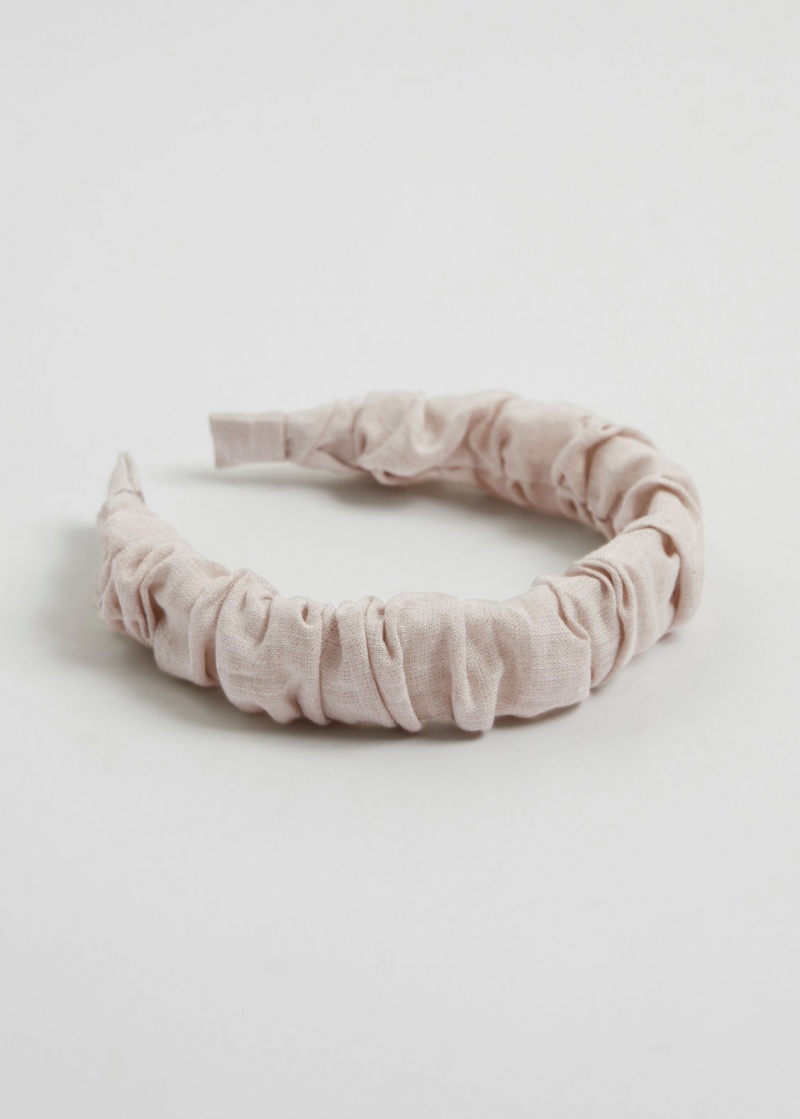 & Other Stories Ruched Linen Alice Headband Marroni | NOS-SN114658