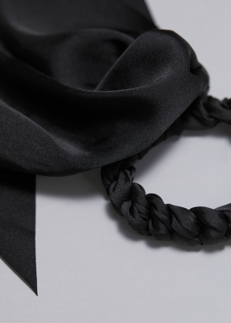 & Other Stories Satin Scarf Tie Scrunchie Nere | NOS-SN114664