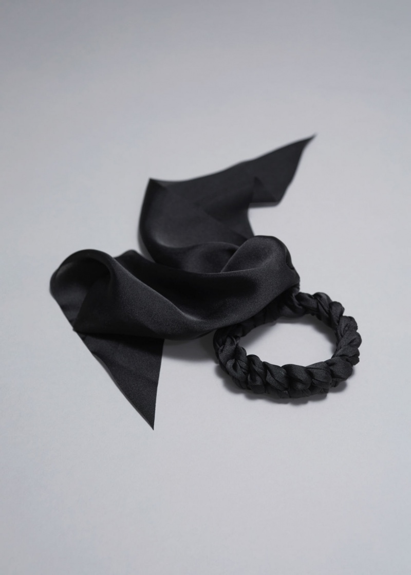 & Other Stories Satin Scarf Tie Scrunchie Nere | NOS-SN114664