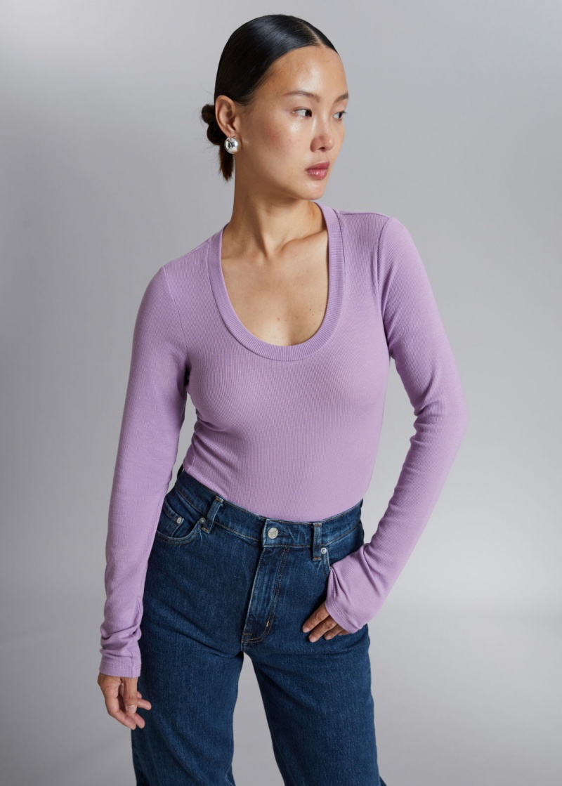 & Other Stories Scooped Neck Top Viola | NOS-SN114025