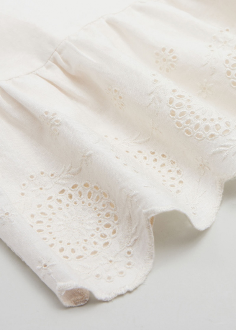 & Other Stories Senza Maniche Broderie Anglaise Top Bianche | NOS-SN114067