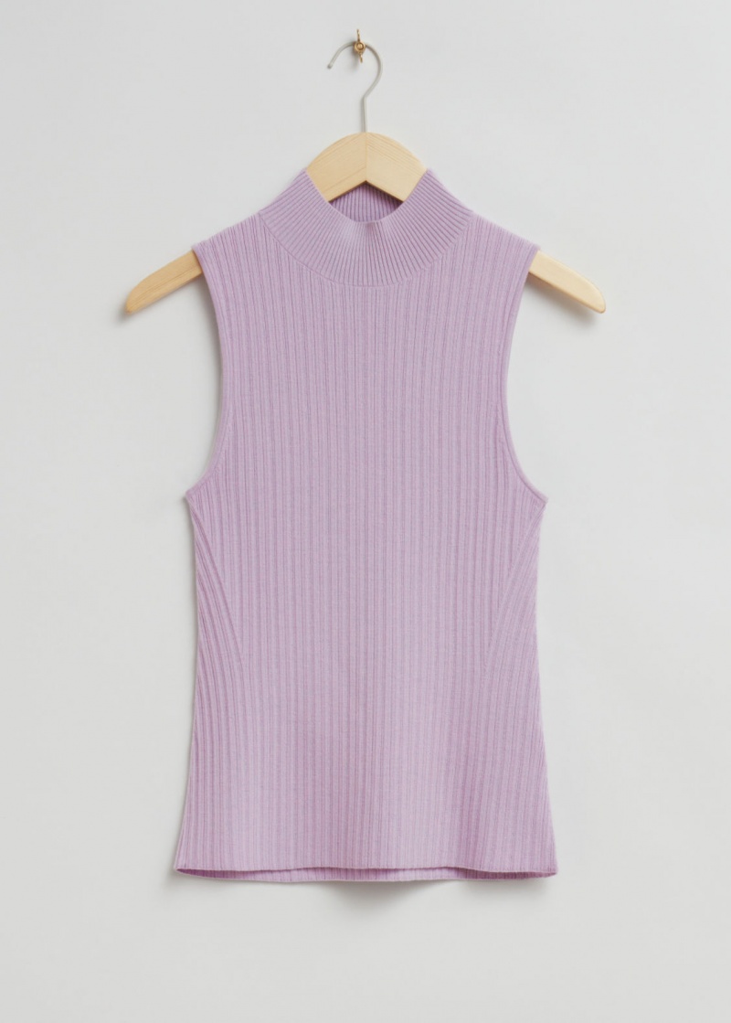 & Other Stories Senza Maniche Mock Neck Top Viola | NOS-SN114053