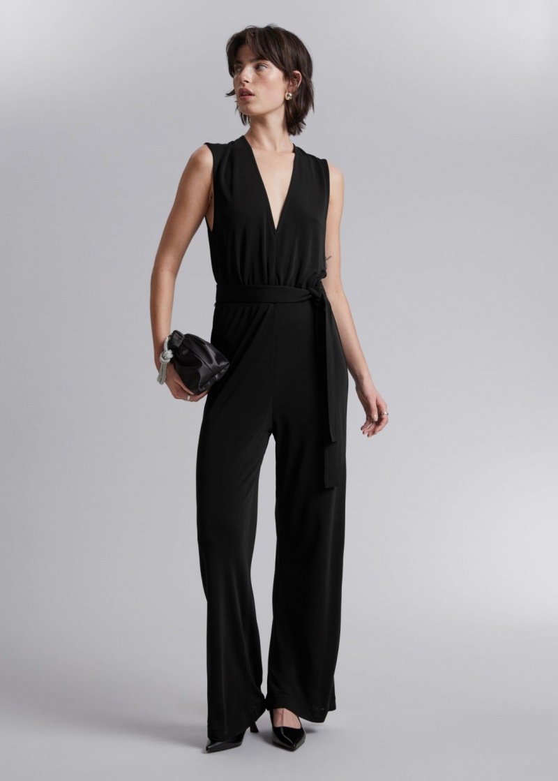 & Other Stories Senza Maniche Open-Back Jumpsuit Nere | NOS-SN114376