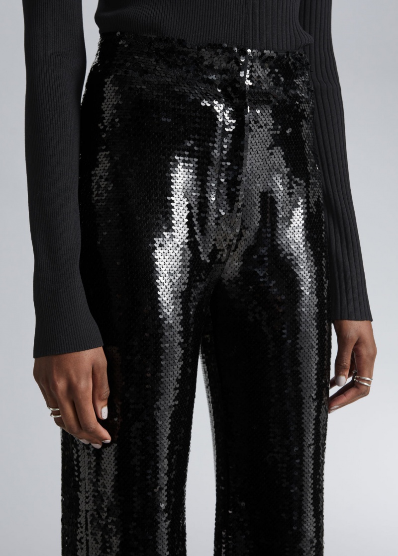 & Other Stories Sequin Trousers Nere | NOS-SN114265