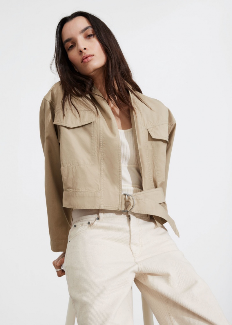 & Other Stories Shawl-Collar Jacket Beige | NOS-SN113795