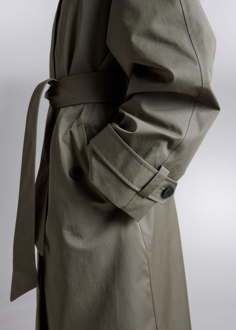 & Other Stories Single-Breasted Trench Coat Khaki | NOS-SN113784