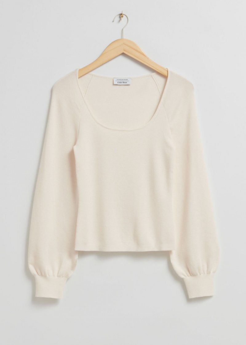 & Other Stories Slim-Fit Soft Knit Top Bianche | NOS-SN113474