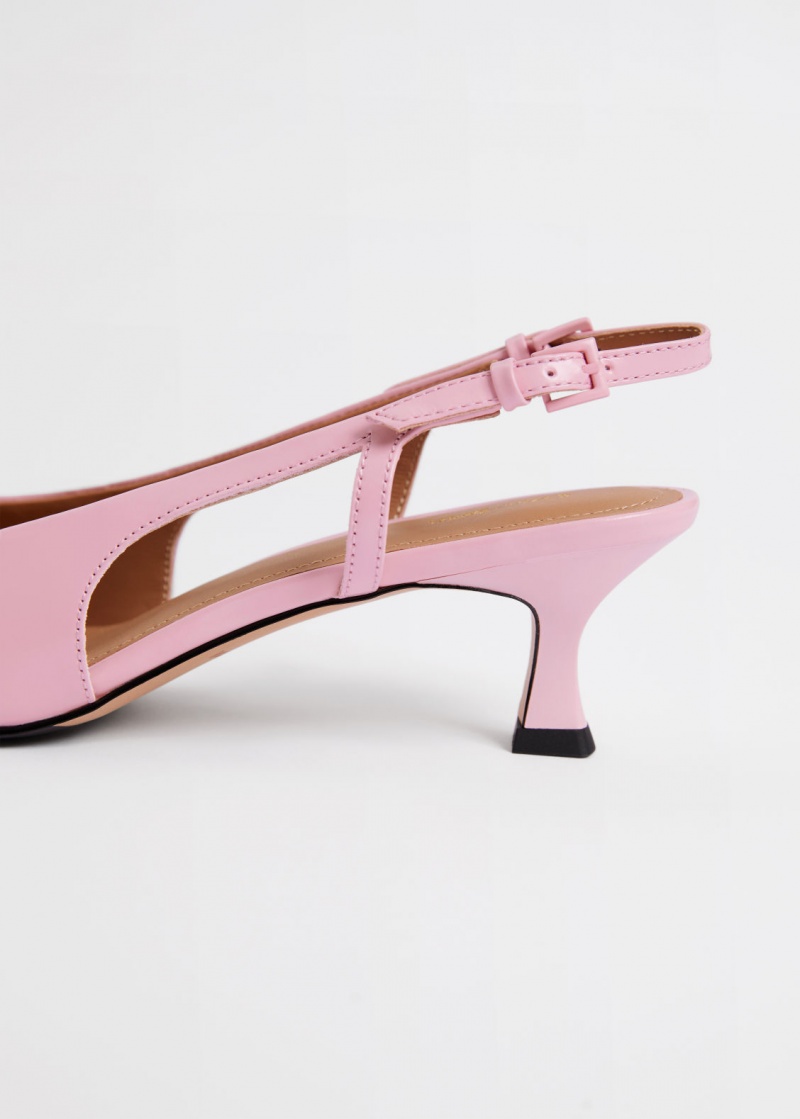 & Other Stories Slingback Pelle Pumps Rosa Chiaro | NOS-SN114445