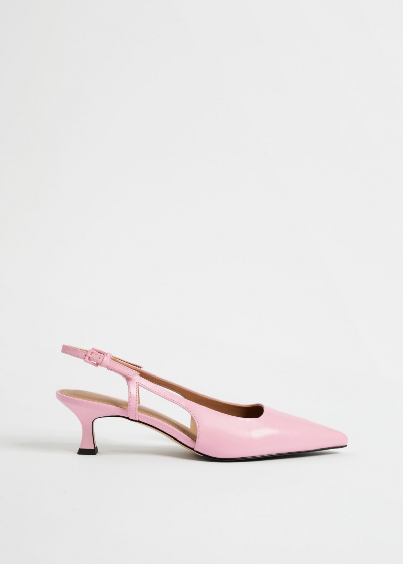 & Other Stories Slingback Pelle Pumps Rosa Chiaro | NOS-SN114445