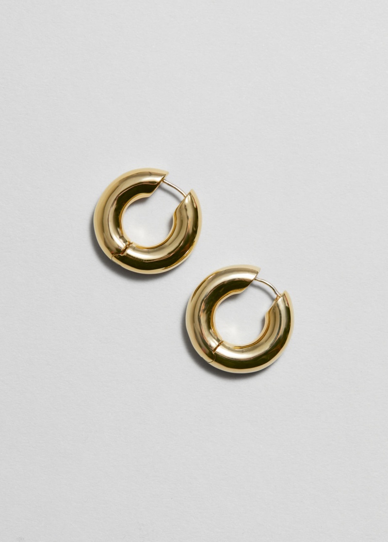 & Other Stories Small Grosso Hoop Earrings Oro | NOS-SN114699