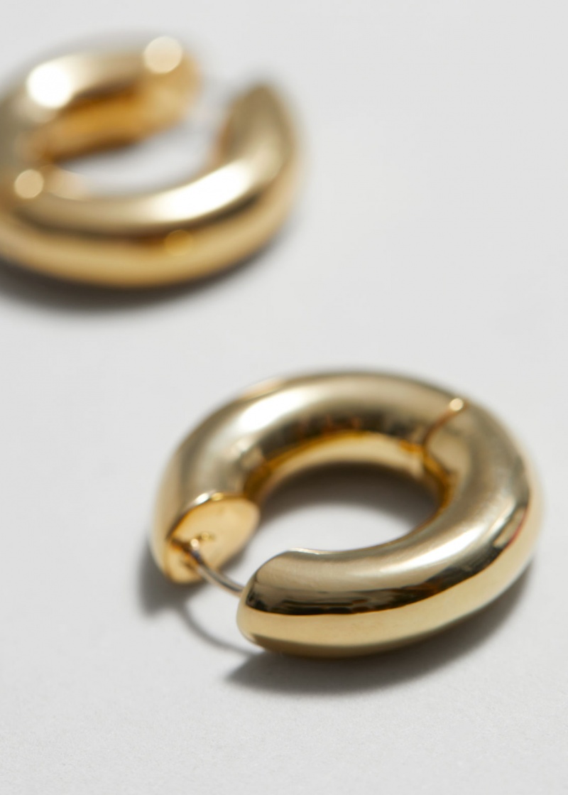 & Other Stories Small Grosso Hoop Earrings Oro | NOS-SN114699