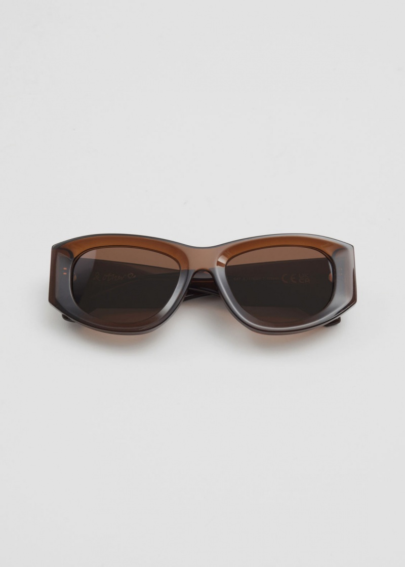 & Other Stories Sportive Silhouette Acetate Sunglasses Arancioni | NOS-SN114607