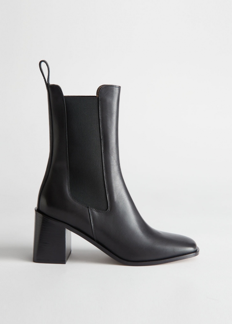 & Other Stories Tacco Pelle Chelsea Boots Nere | NOS-SN114437