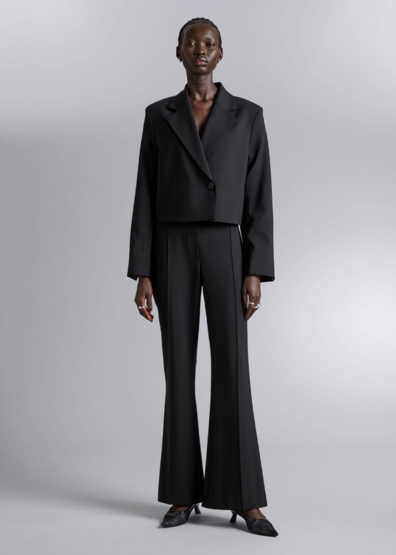 & Other Stories Tailored Bootcut Trousers Nere | NOS-SN114305