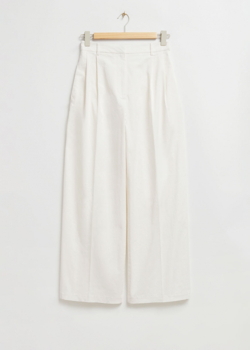 & Other Stories Tailored Dritto-Leg Trousers Bianche | NOS-SN114322