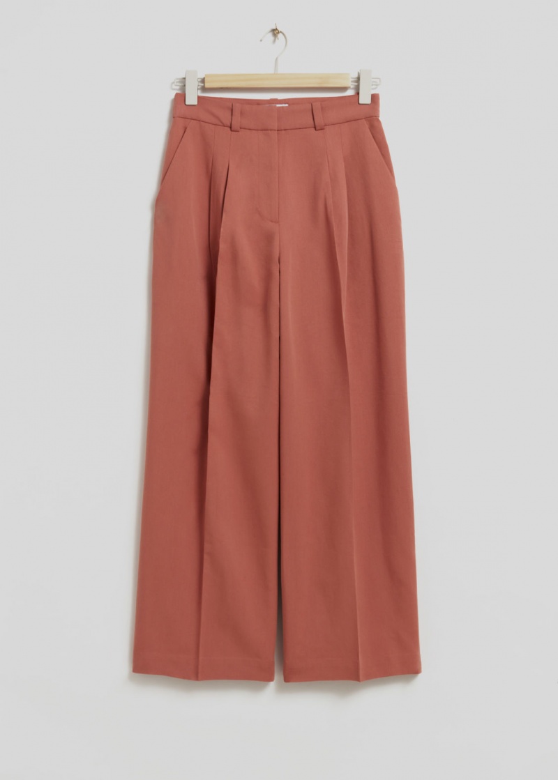 & Other Stories Tailored High-Vita Trousers Rosse | NOS-SN114259