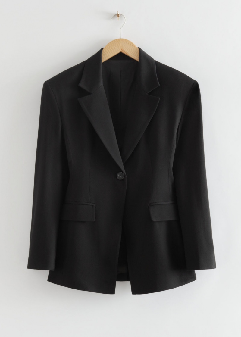 & Other Stories Tailored Single Breasted Blazer Nere | NOS-SN113717