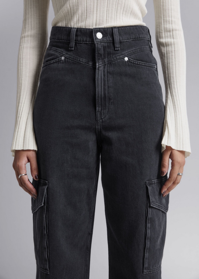 & Other Stories Tapered Cargo-Pocket Jeans Nere | NOS-SN114229