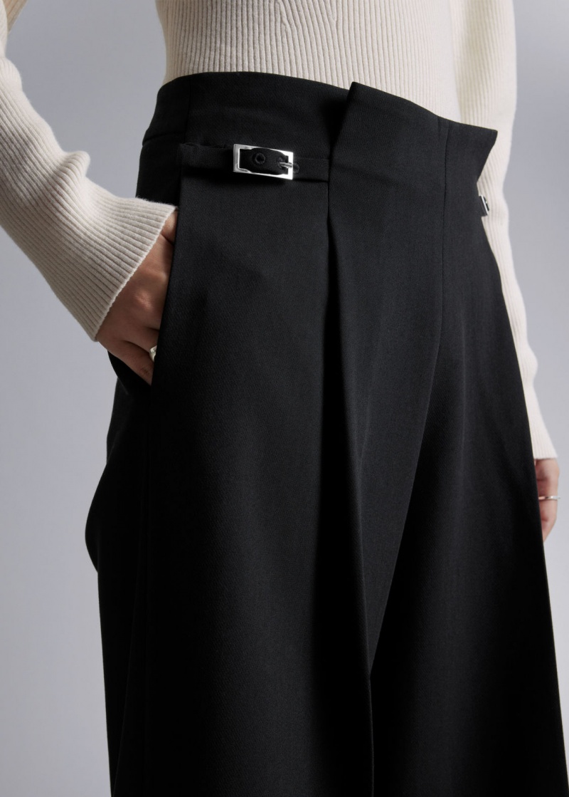 & Other Stories Tapered Press Crease Trousers Nere | NOS-SN114289