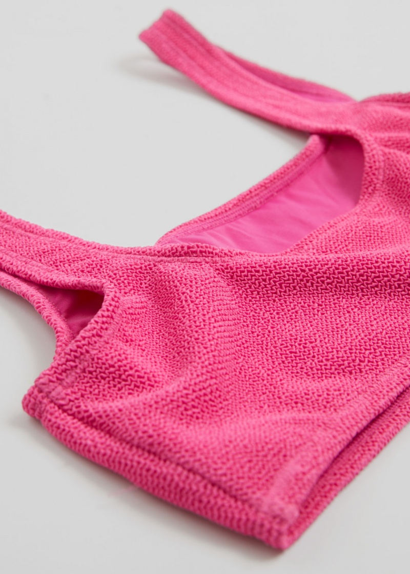 & Other Stories Textured Bikini Top Rosa Chiaro | NOS-SN114757