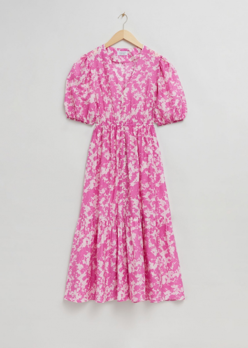 & Other Stories Tiered Maxi Vestito Rosa | NOS-SN113432