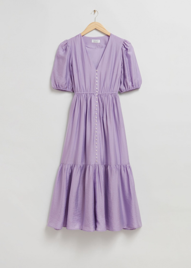 & Other Stories Tiered Maxi Vestito Viola | NOS-SN113426