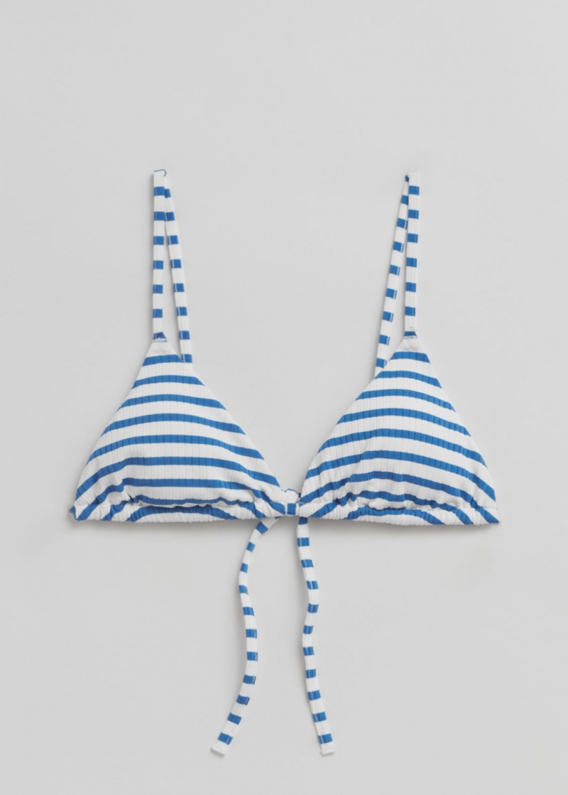 & Other Stories Triangle Bikini Tie Top Blu | NOS-SN114755