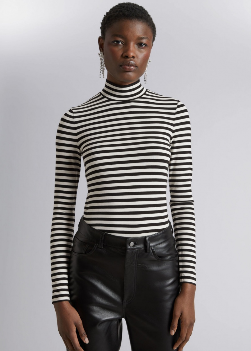 & Other Stories Turtleneck Top Nere Bianche | NOS-SN114036