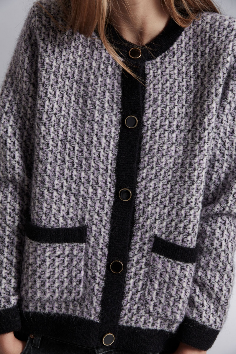 & Other Stories Tweed Cardigan Grigie Nere | NOS-SN113615