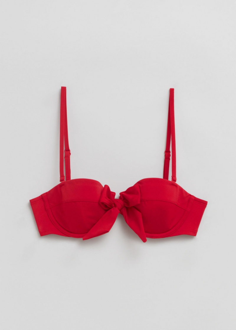 & Other Stories Underwire Balconette Bow Bikini Top Rosse | NOS-SN114759