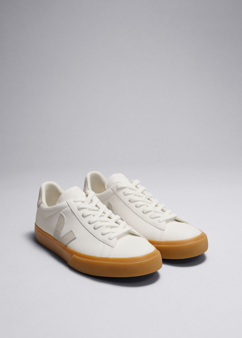 & Other Stories Veja Campo Pelle Sneakers Bianche Grigie | NOS-SN114414