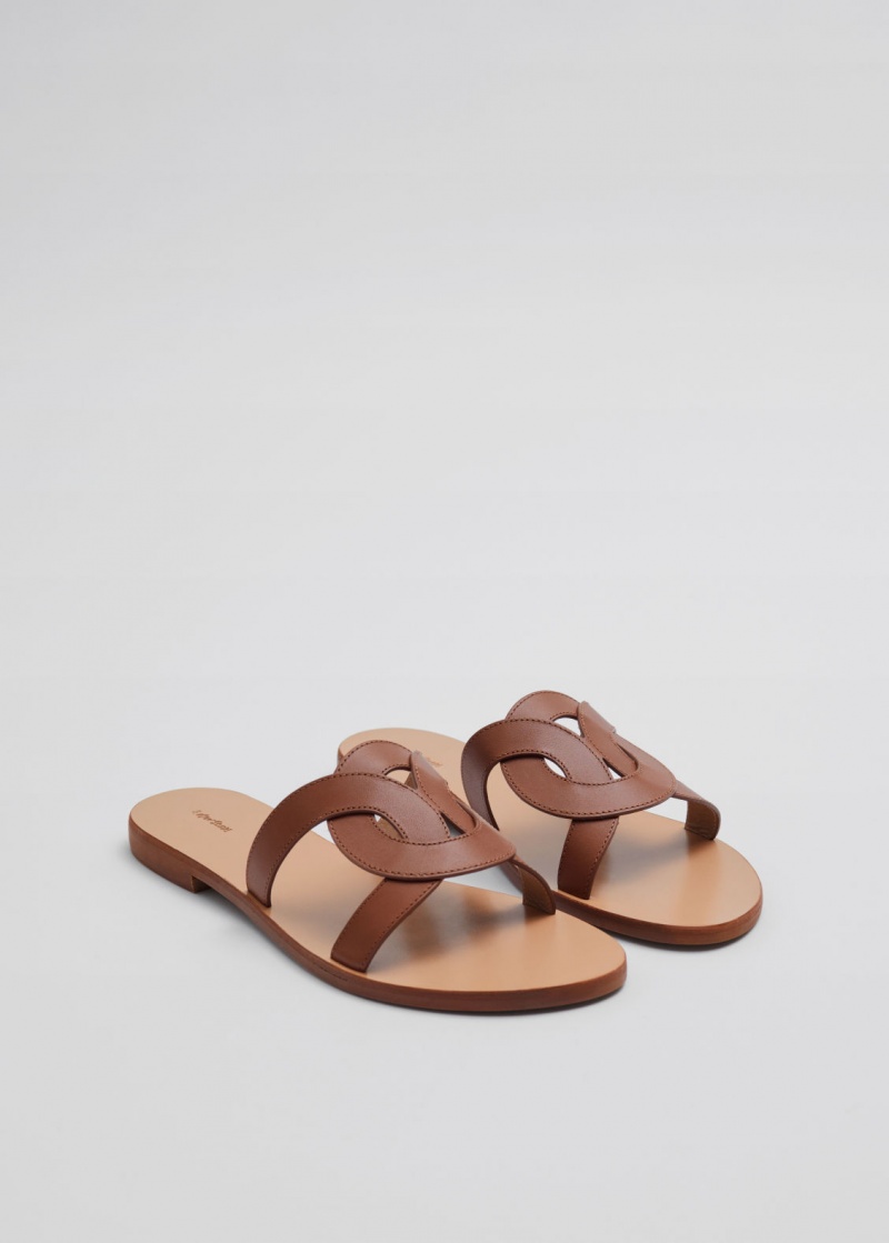 & Other Stories Woven Pelle Sandals Marroni | NOS-SN114492