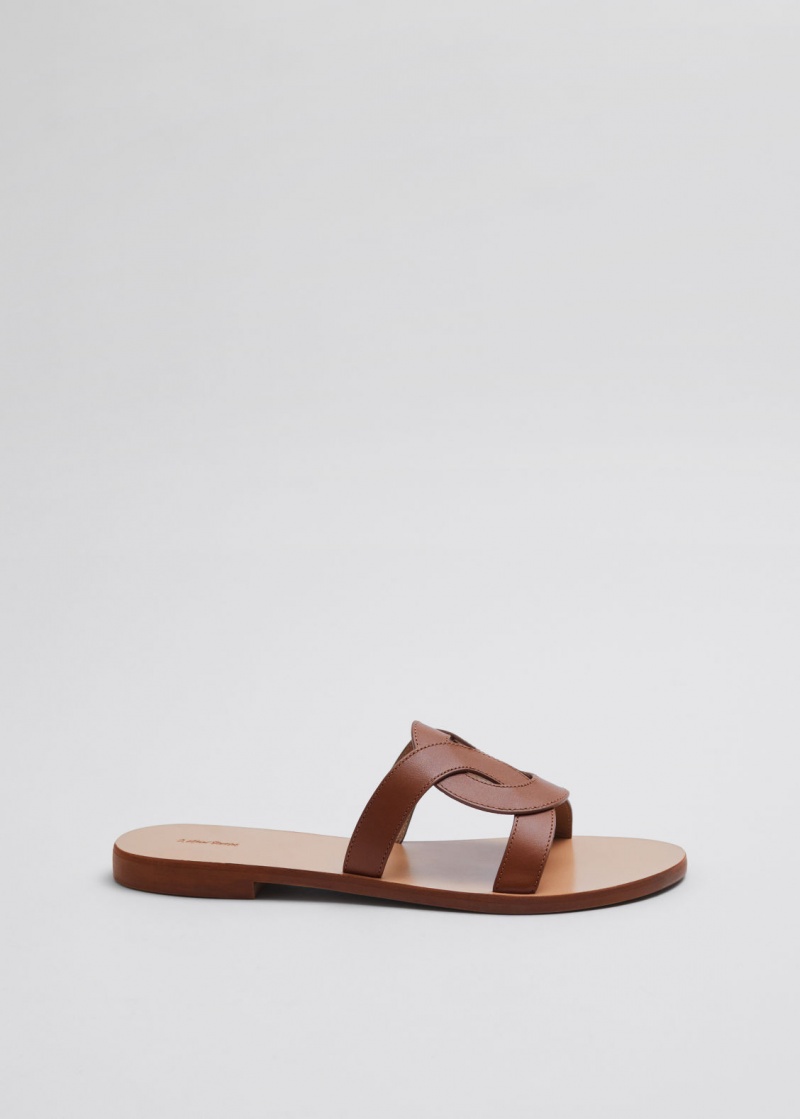 & Other Stories Woven Pelle Sandals Marroni | NOS-SN114492